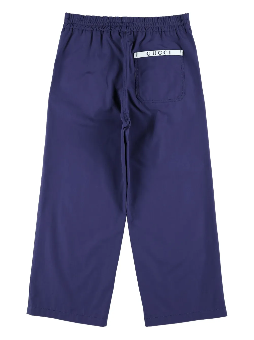 Gucci Kids pleated-front cotton trousers Blauw