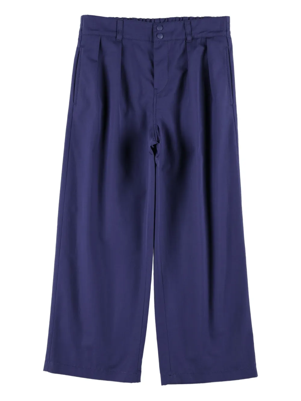 Gucci Kids pleated-front cotton trousers Blauw