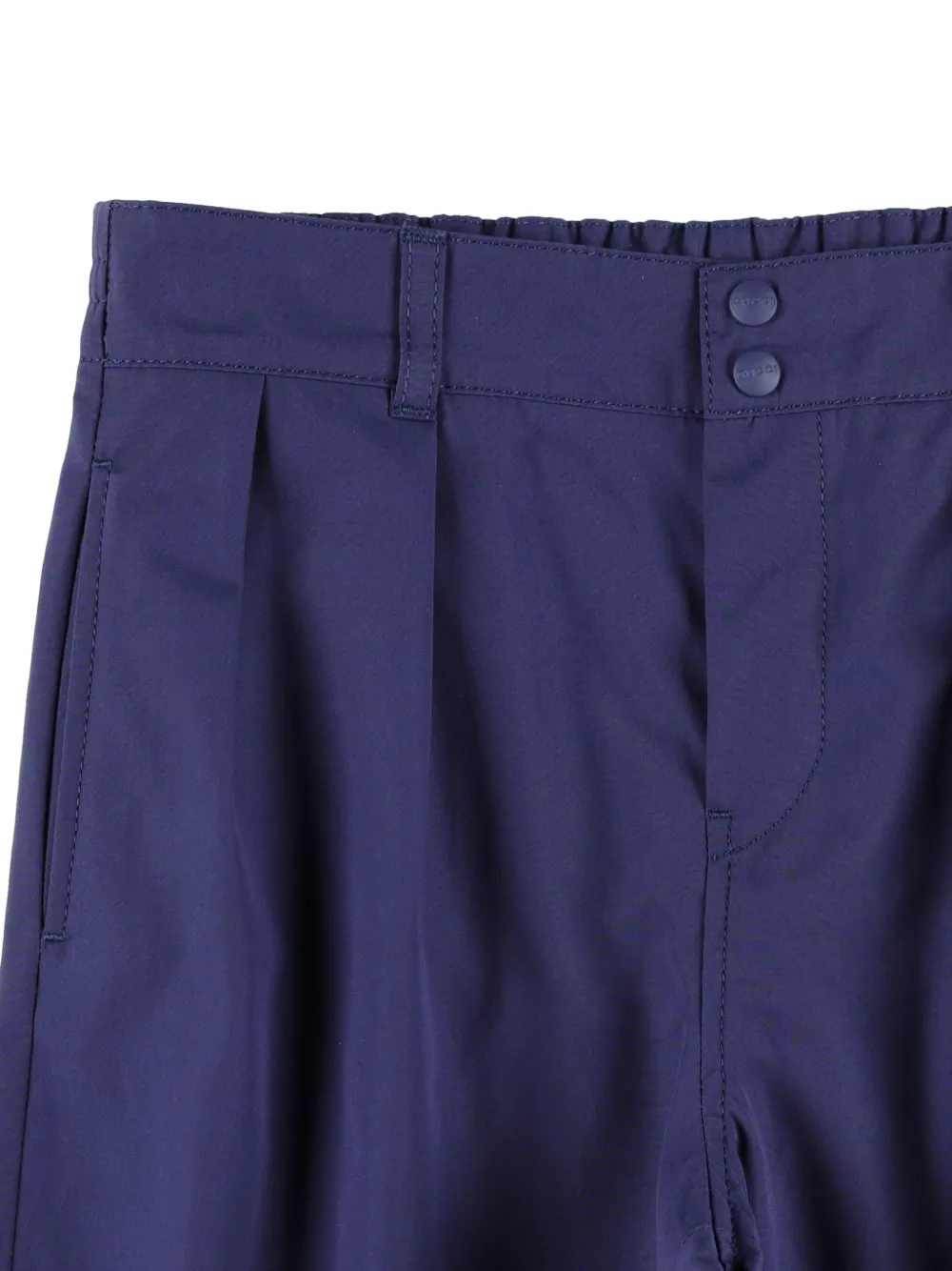 Gucci Kids pleated-front cotton trousers Blauw