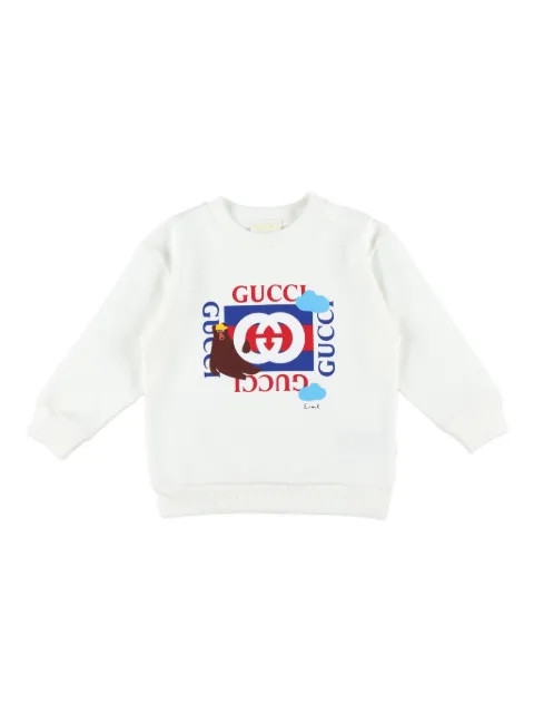 Gucci Kids printed-logo cotton sweatshirt