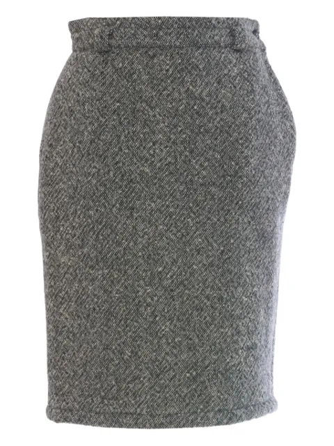 Versace Pre-Owned falda de tweed con bolsillo