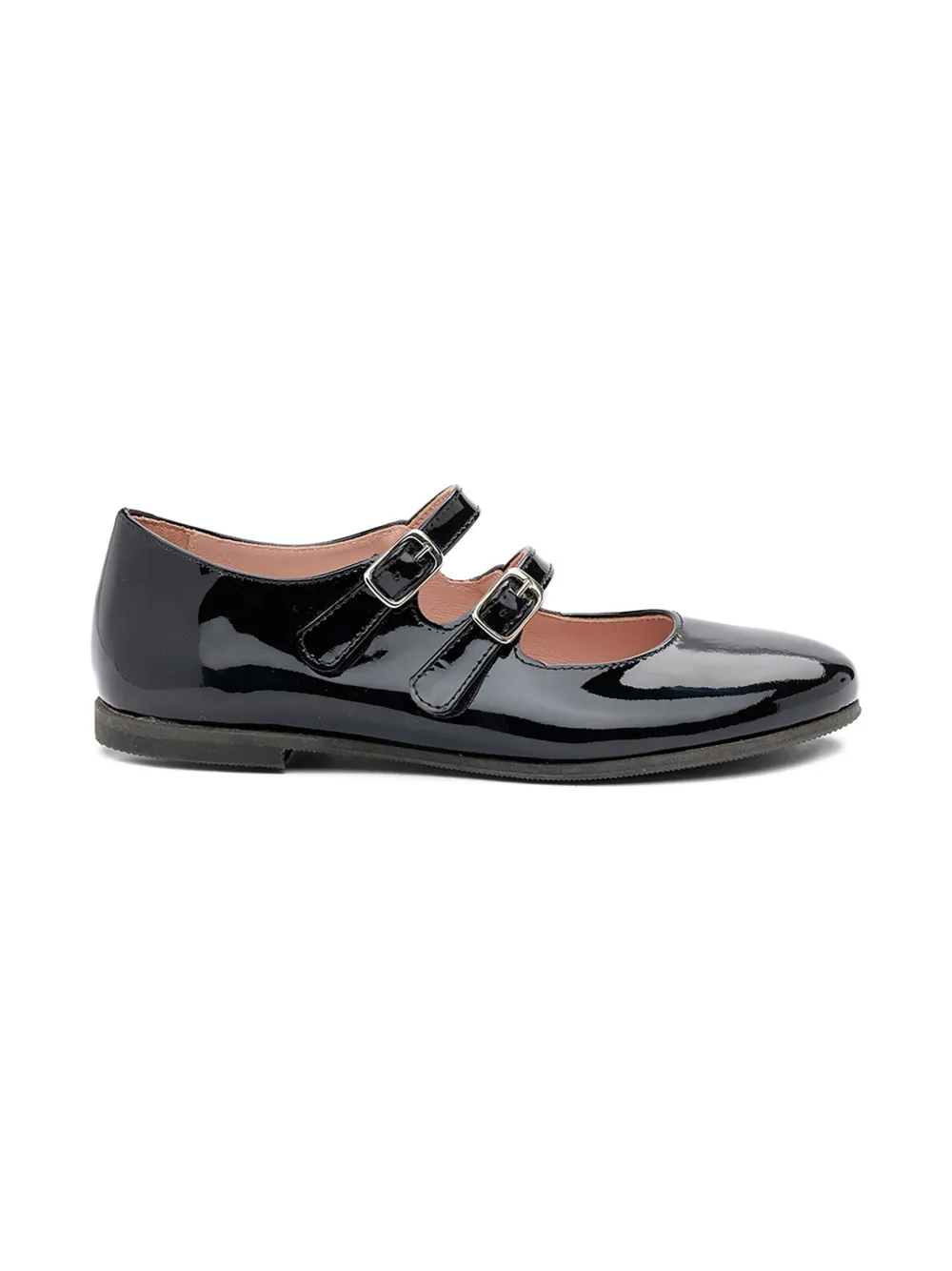 Pèpè Lakleren ballerina's met gesp - Zwart