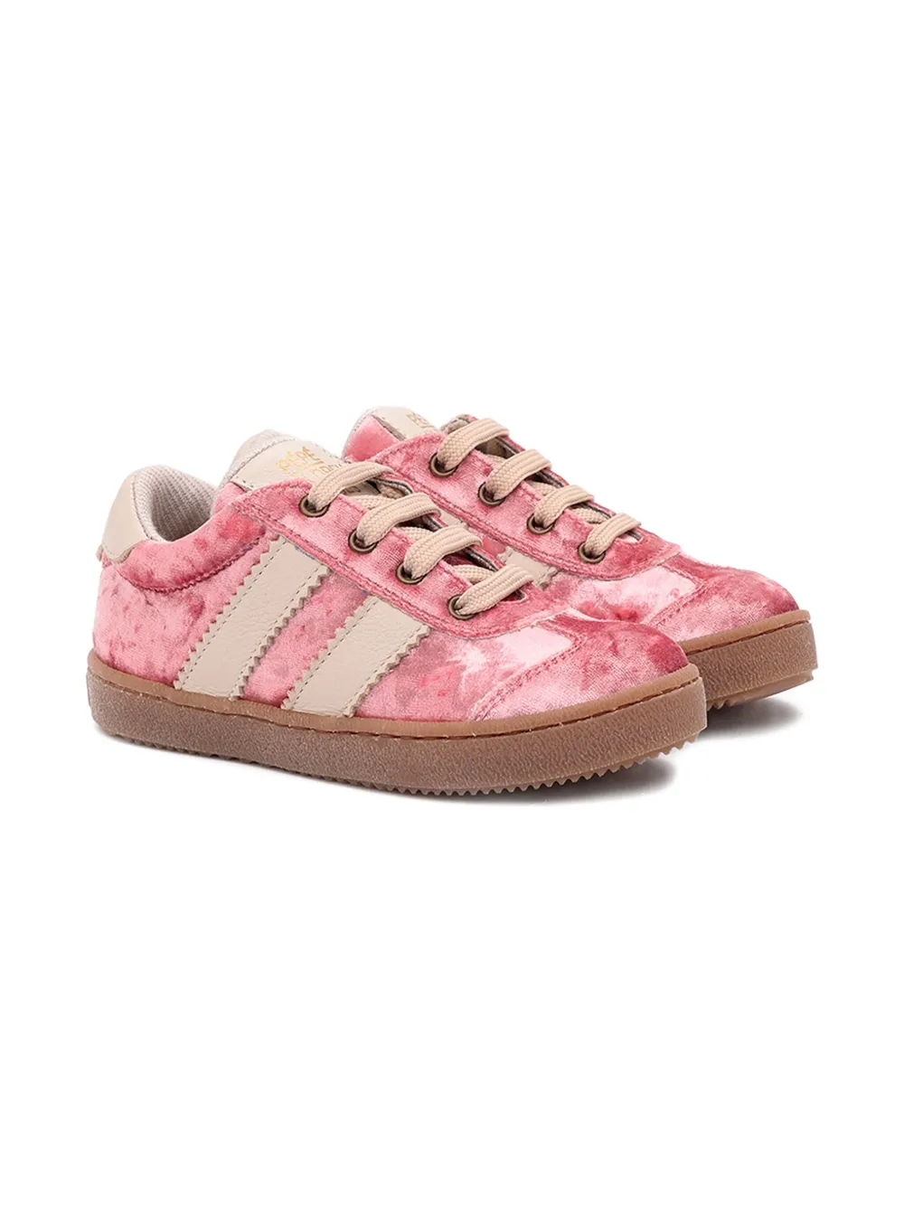 Pèpè Fluwelen sneakers met zijstreep Roze