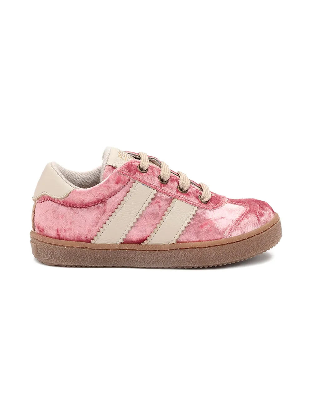 Pèpè Fluwelen sneakers met zijstreep Roze