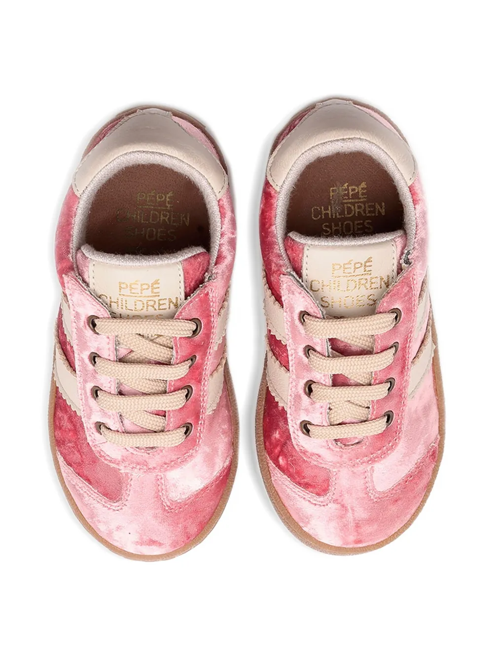 Pèpè Fluwelen sneakers met zijstreep Roze