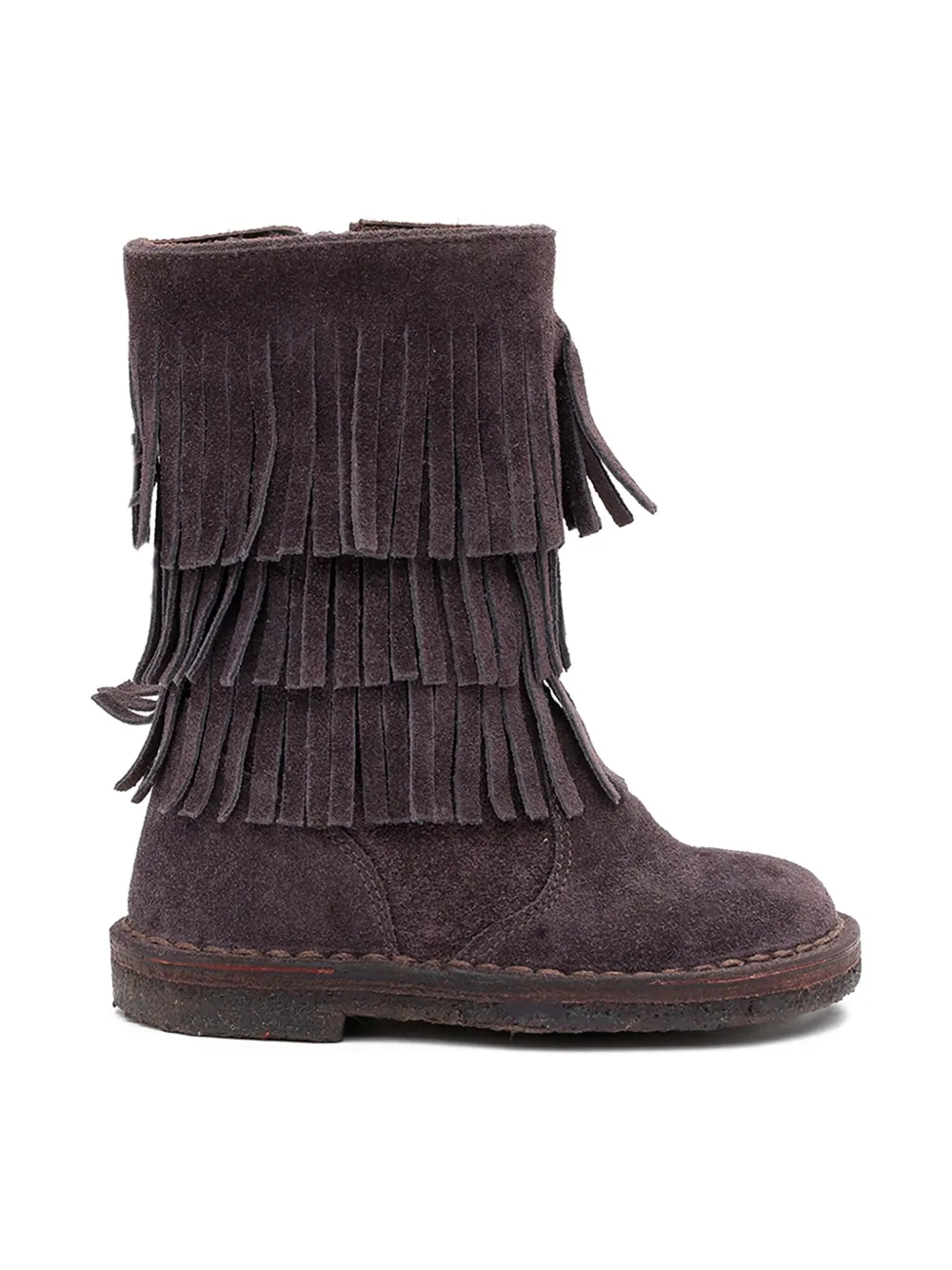 Pèpè fringed suede boots - Bruin