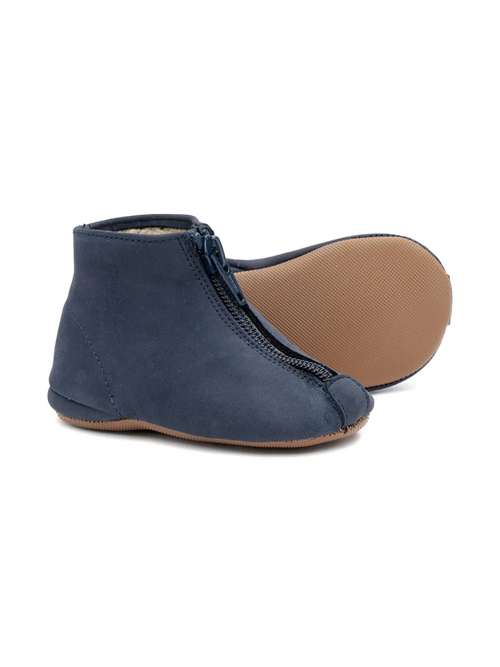 Pèpè zip-front leather boots Blue