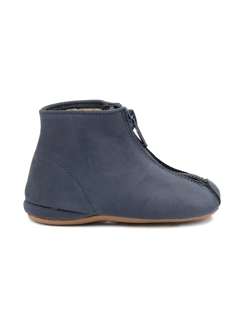 Pèpè zip-front leather boots - Blauw