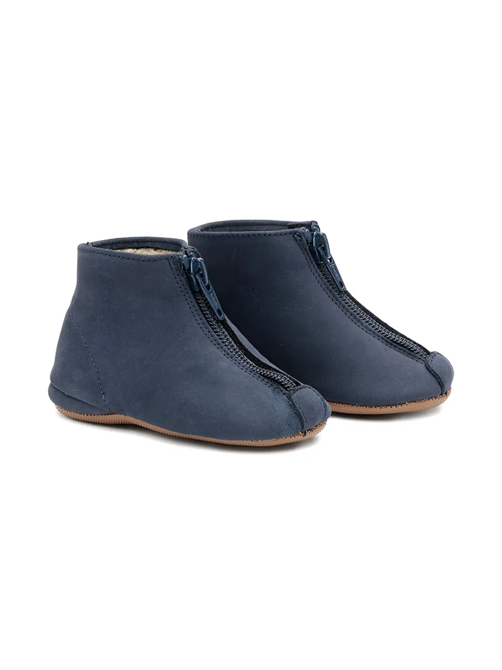 Pèpè zip-front leather boots Blue