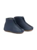 Pèpè zip-front leather boots - Blue