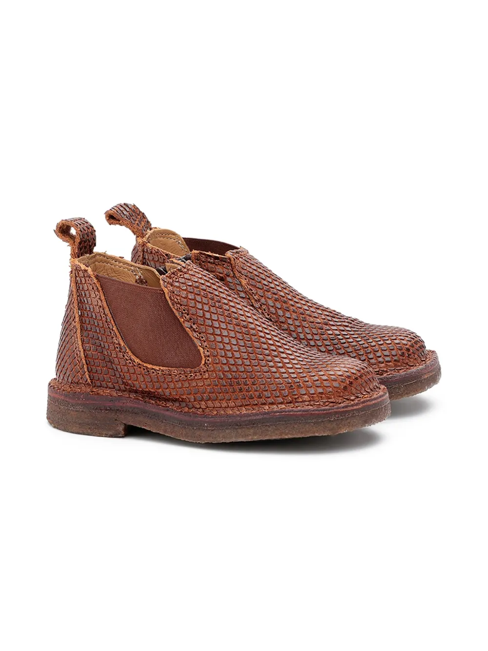 Pèpè snakeskin-textured zip boots Brown