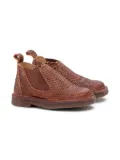 Pèpè snakeskin-textured zip boots - Brown