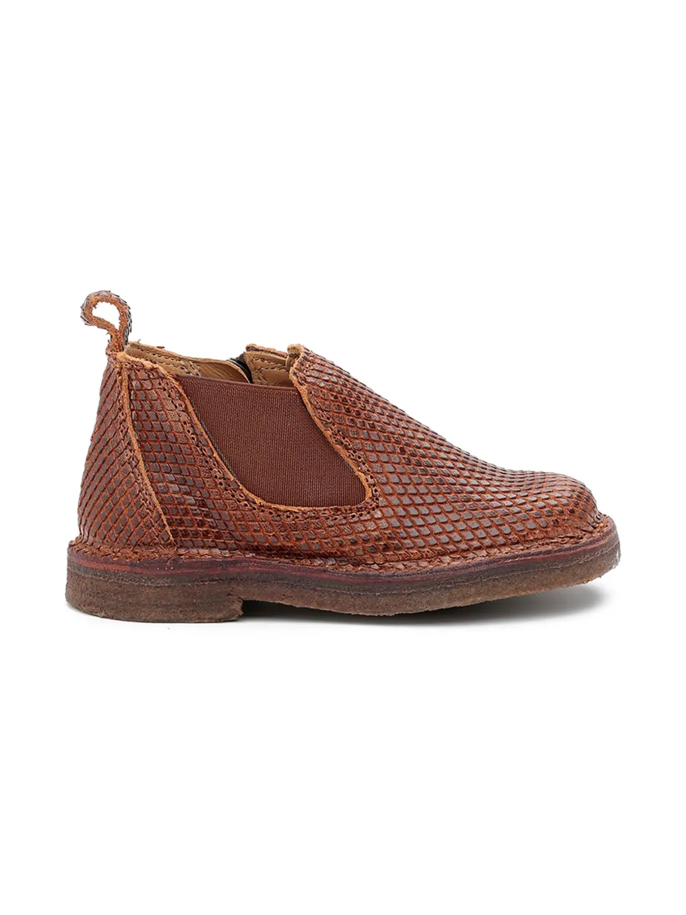 Pèpè snakeskin-textured zip boots - Bruin