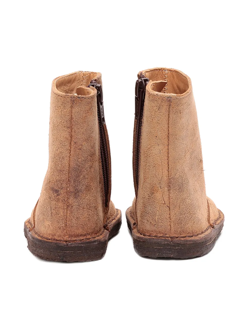 Pèpè Dylan zip-detail brogue boots Neutrals