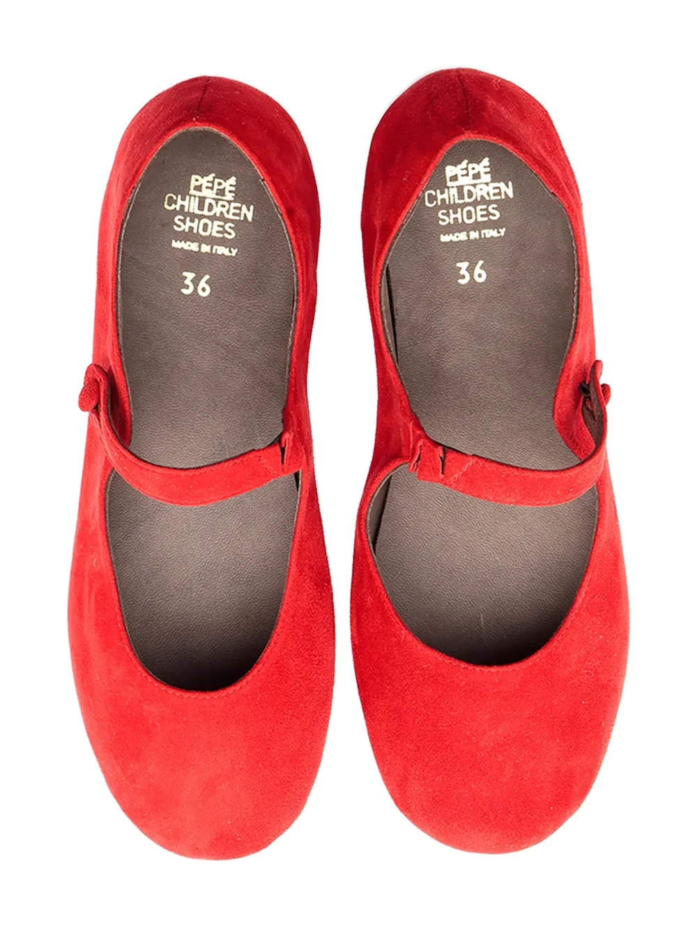 Pèpè Suède ballerina's met knoopsluiting Rood