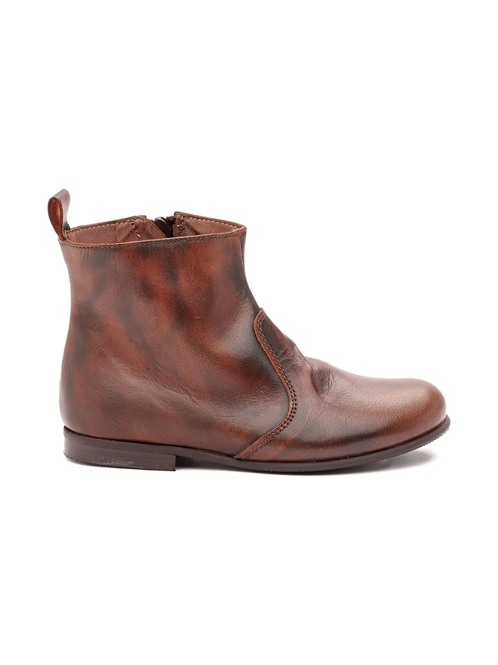Pèpè zip-fastening leather ankle boots - Bruin
