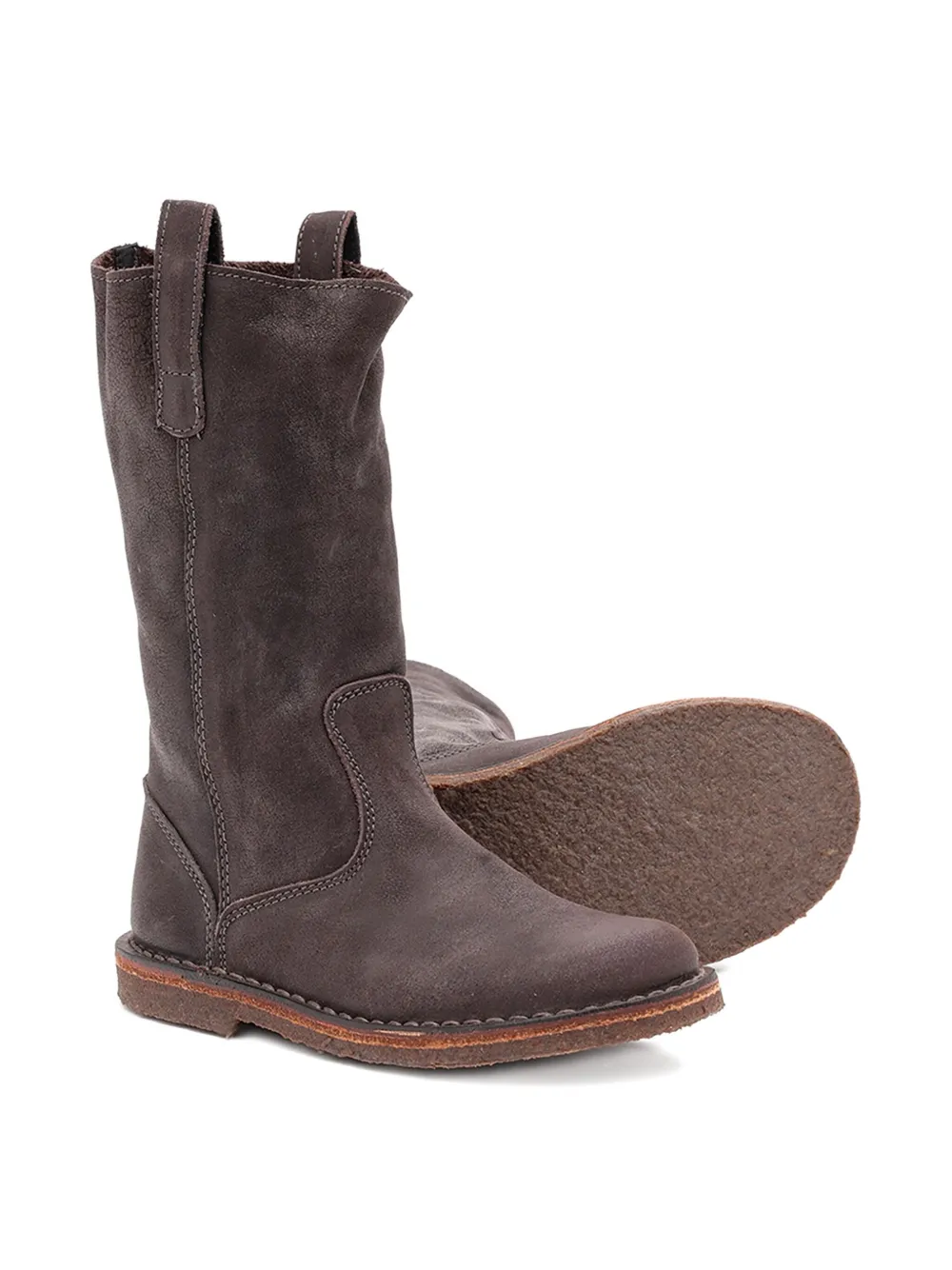Pèpè Joanne calf-leather pull-on boots Grey