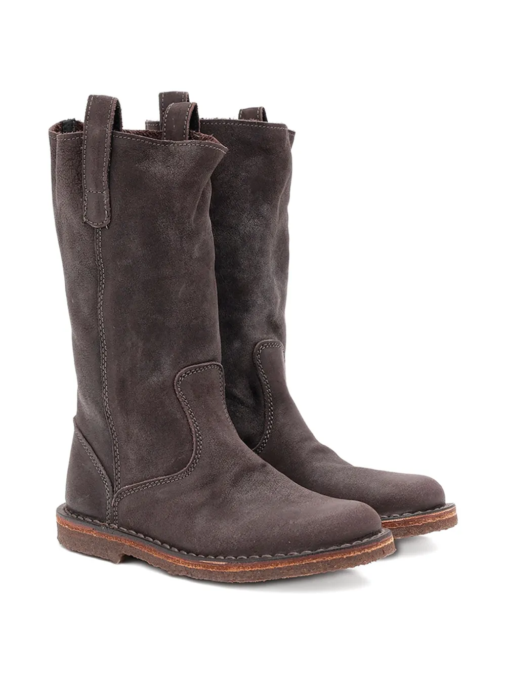 Pèpè Joanne calf-leather pull-on boots Grey
