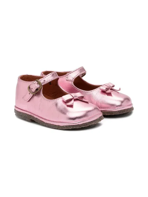 Pèpè metallic bow-detail ballerinas