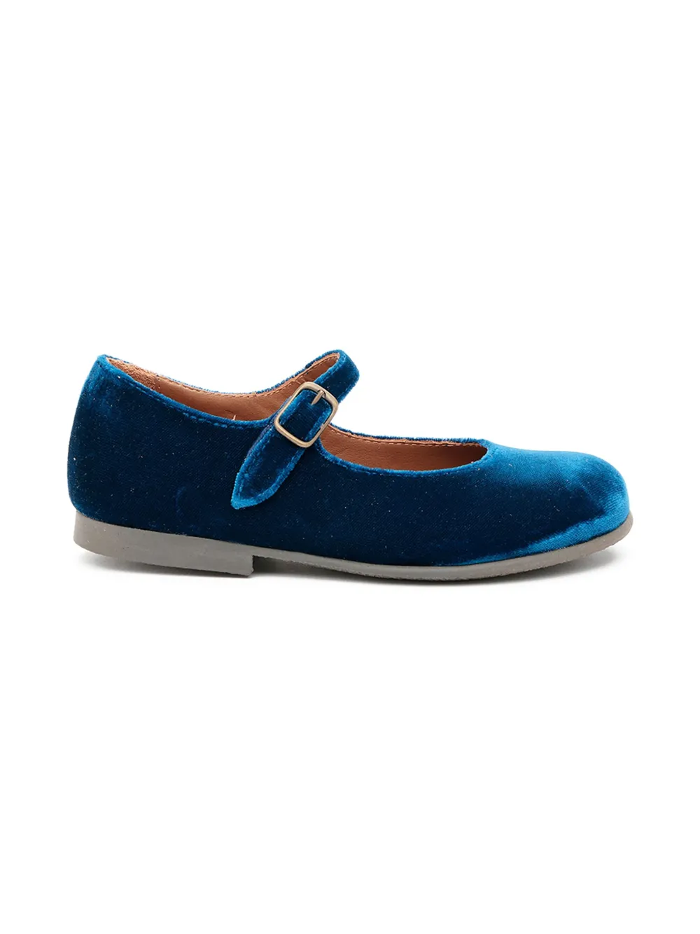 Pèpè velvet buckled ballerinas Blauw