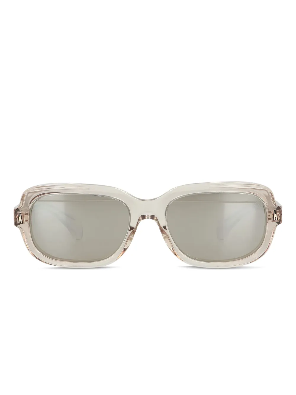 Moncler Suntrap zonnebril met rechthoekig montuur Beige