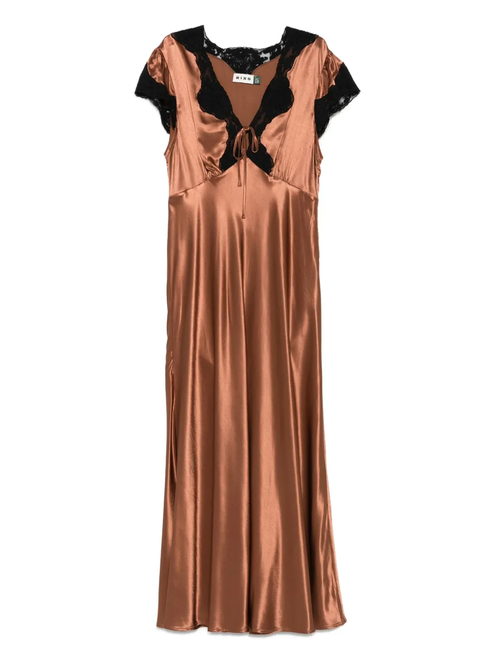 Amari lace-trimmed satin dress