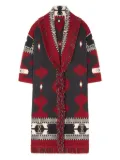 Alanui Icon jacquard fringed coat - Red