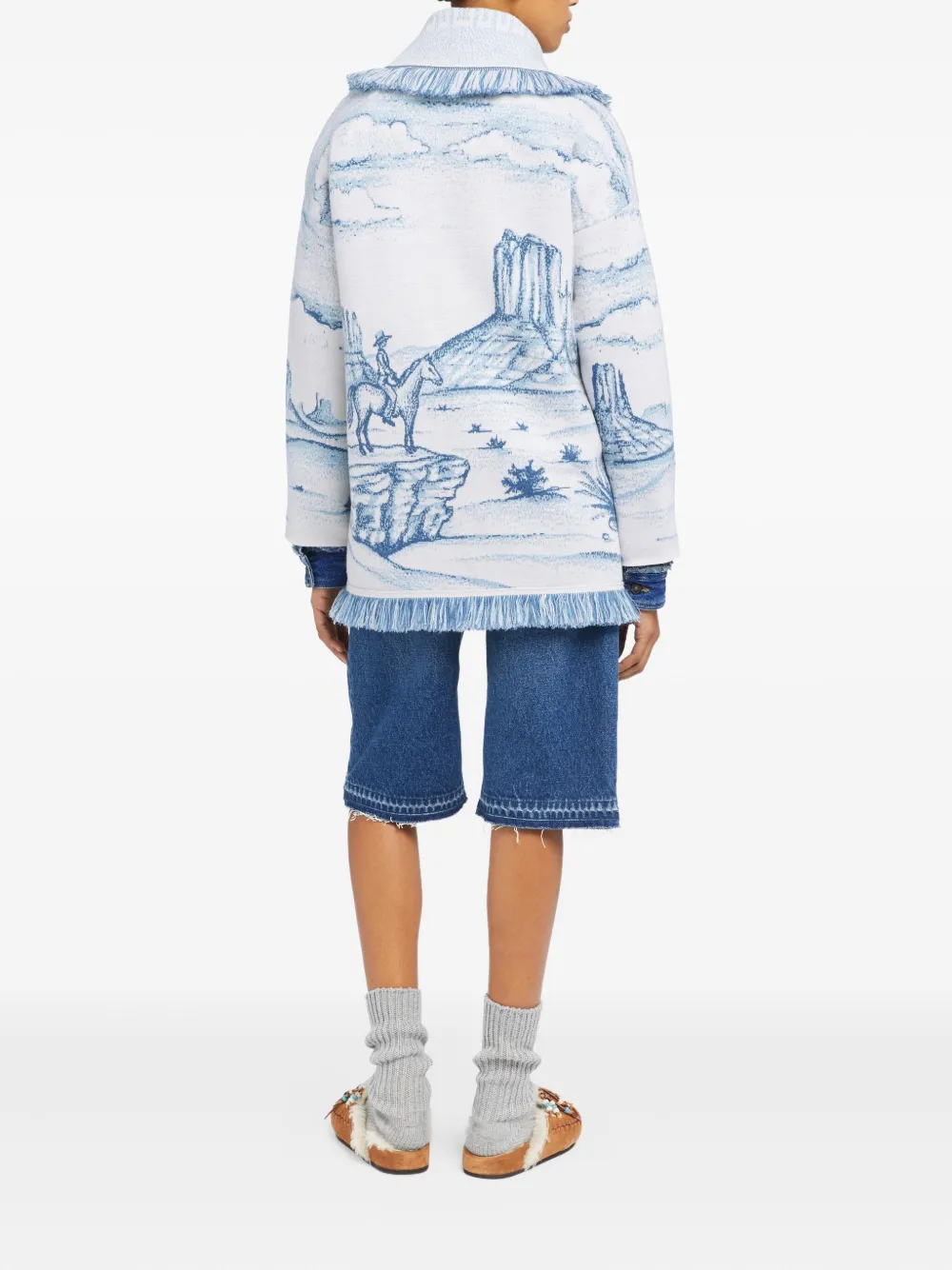 Alanui Silent Rider fringed cardigan Blauw