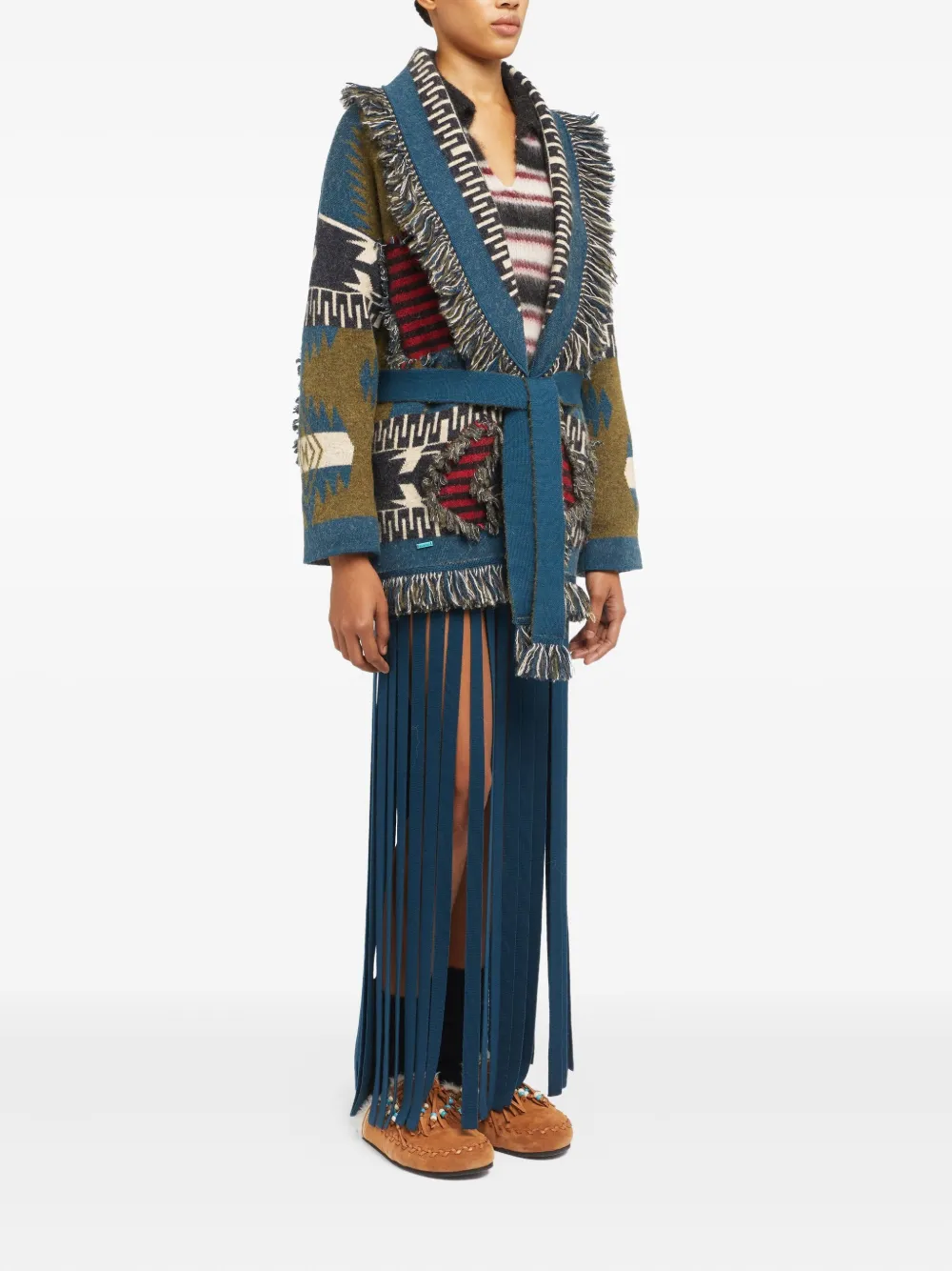 Alanui Grunge Anthem Cardigan In Multi