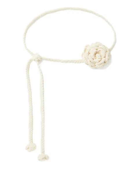 Alanui rose-crochet wool belt