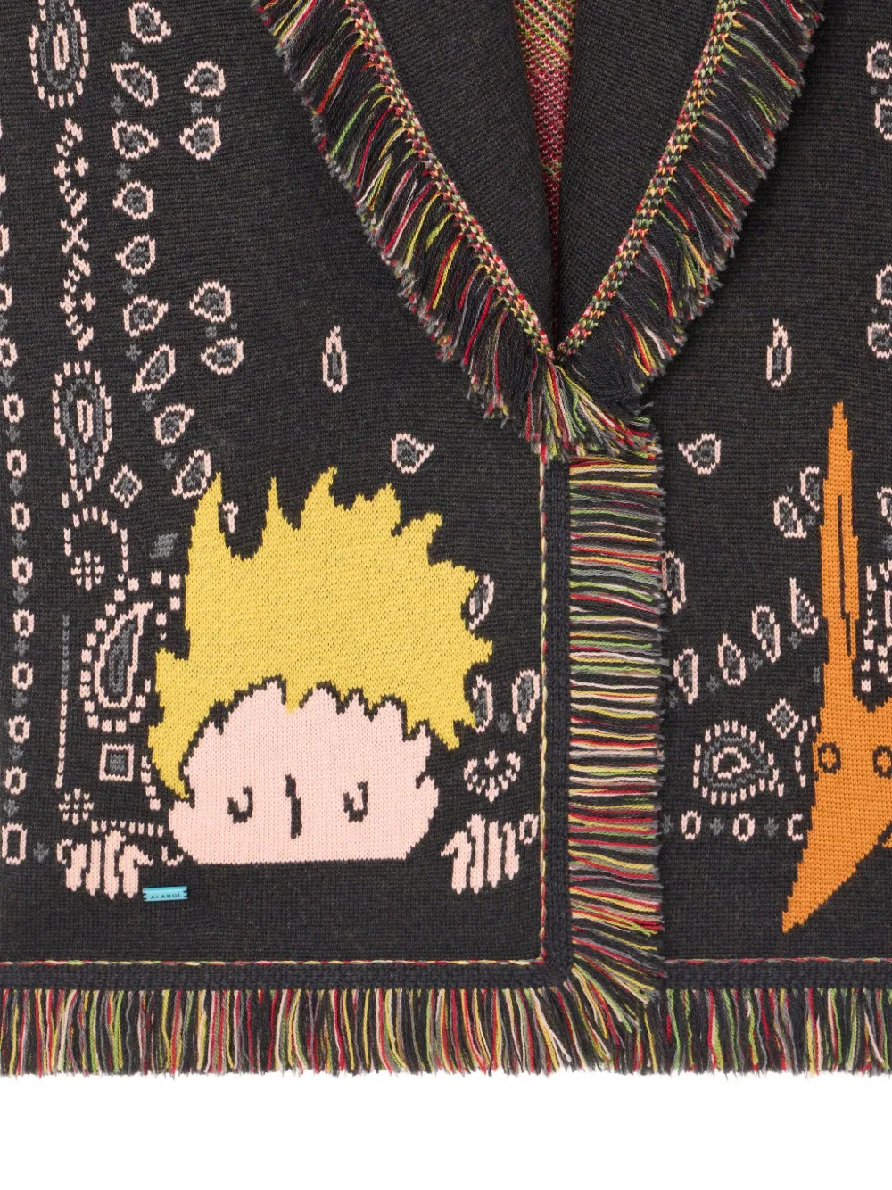 Alanui Little Prince Cardigan Mit Bandana-fransen In Multi