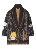 Alanui Little Prince bandana fringe cardigan - Black