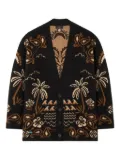 Alanui Glimpse of Eden palm-tree paisley cardigan - Black