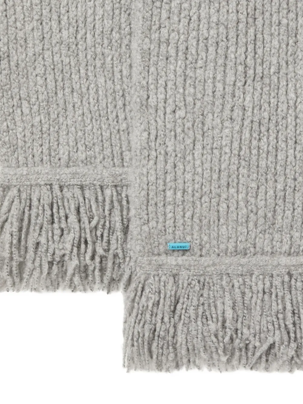 Alanui fringed ribbed scarf Grijs