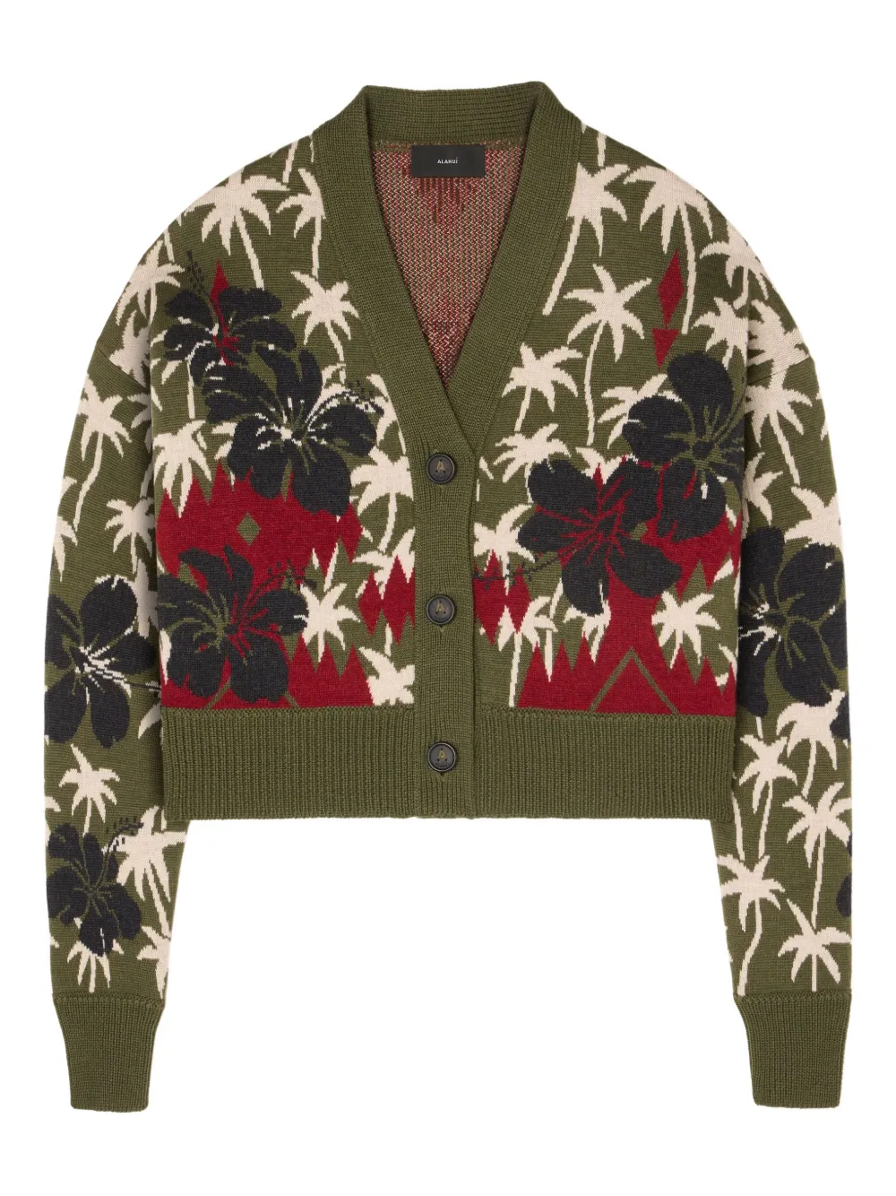 Alanui Hibiscus Bloom cardigan Groen