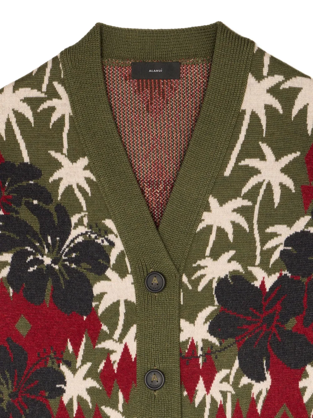 Alanui Hibiscus Bloom cardigan Groen