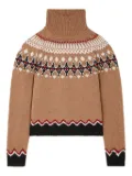 Alanui Sweet Winter fairisle turtleneck sweater - Brown