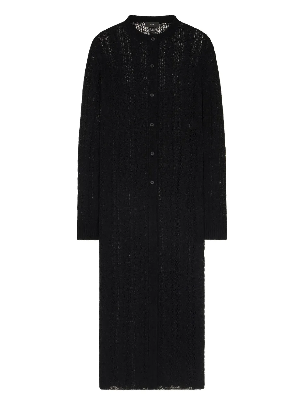 Alanui Button-front Open-knit Cardigan In Black