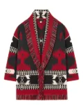 Alanui Icon-jacquard cardigan - Red