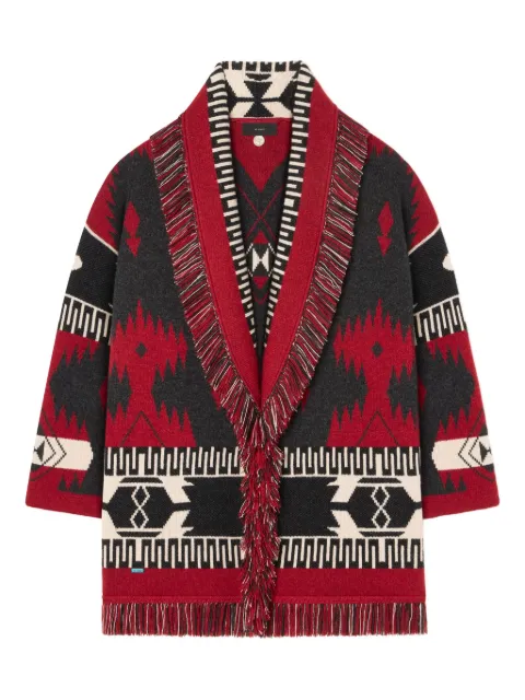 Alanui jacquard fringed cardigan