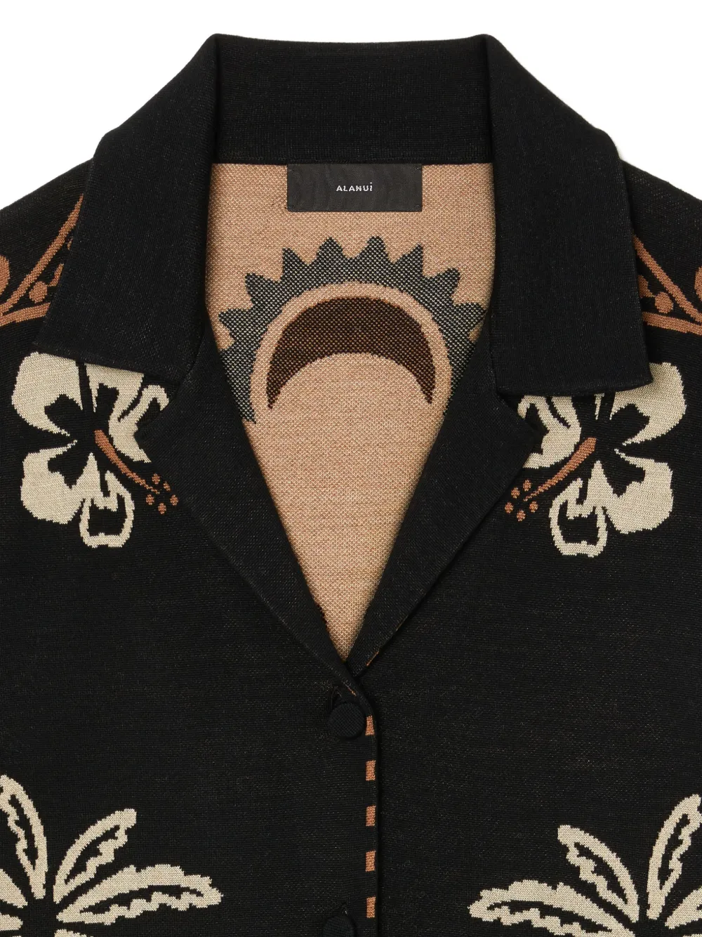 Alanui Wild Wonder blouse met tropisch patroon Zwart