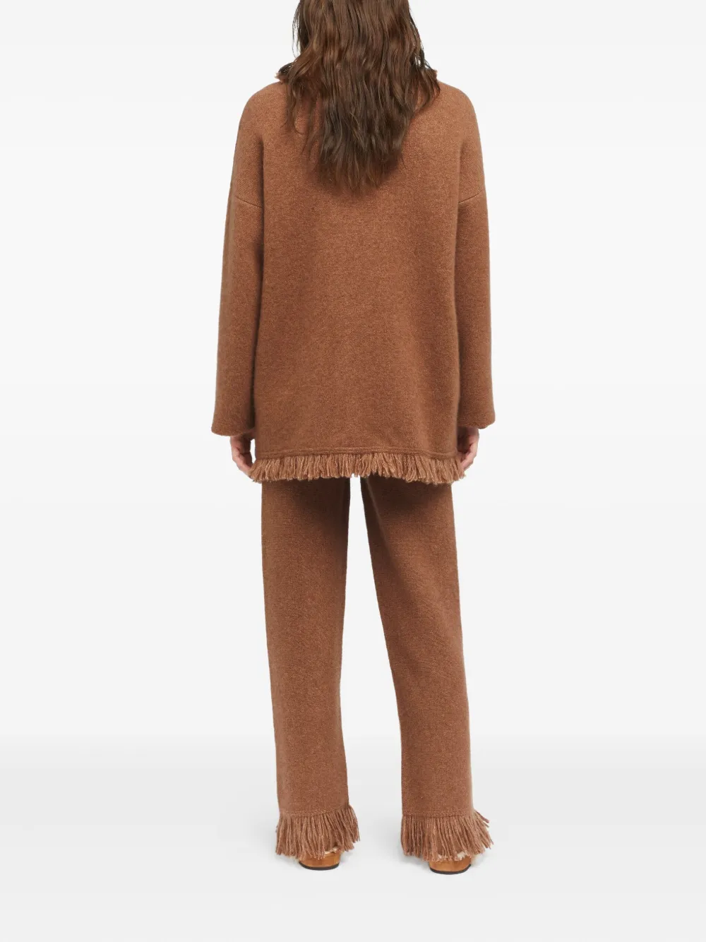 Alanui Finest fringed belted cardigan Bruin