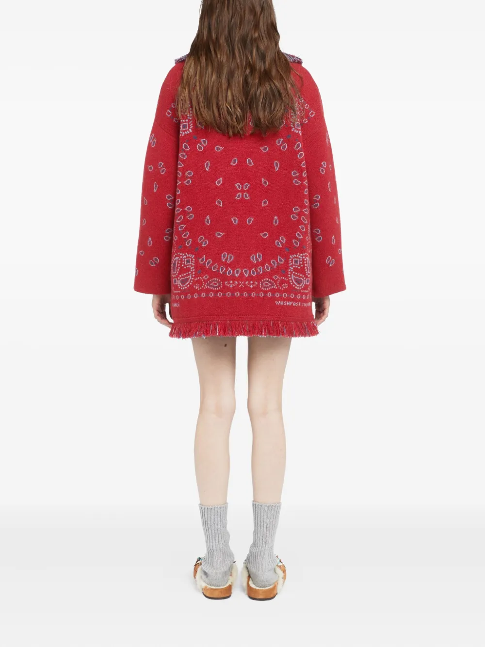 Alanui Vest met bandana-jacquard en franje Rood