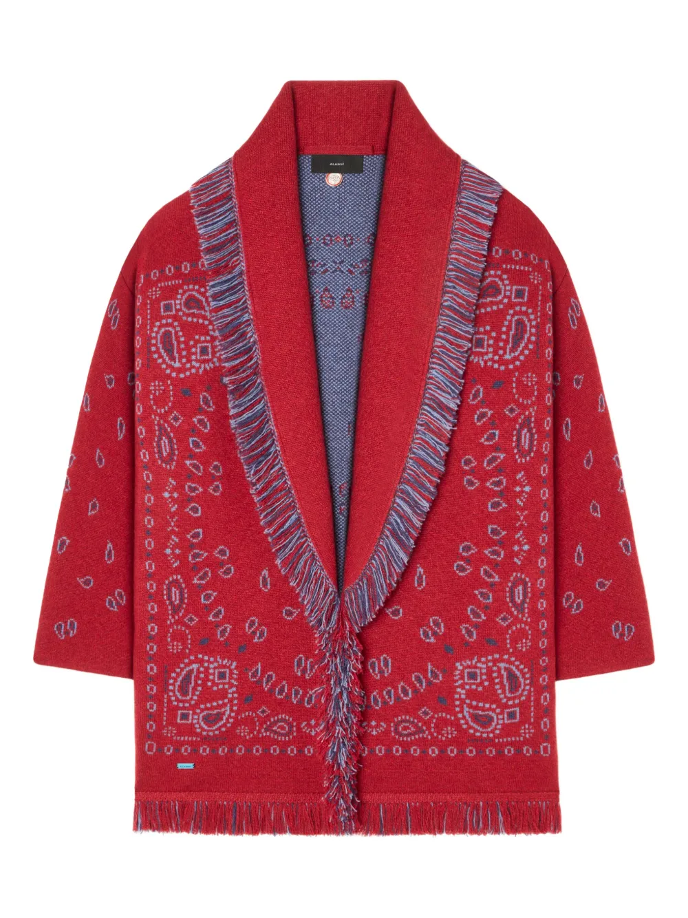 Alanui Vest met bandana-jacquard en franje Rood