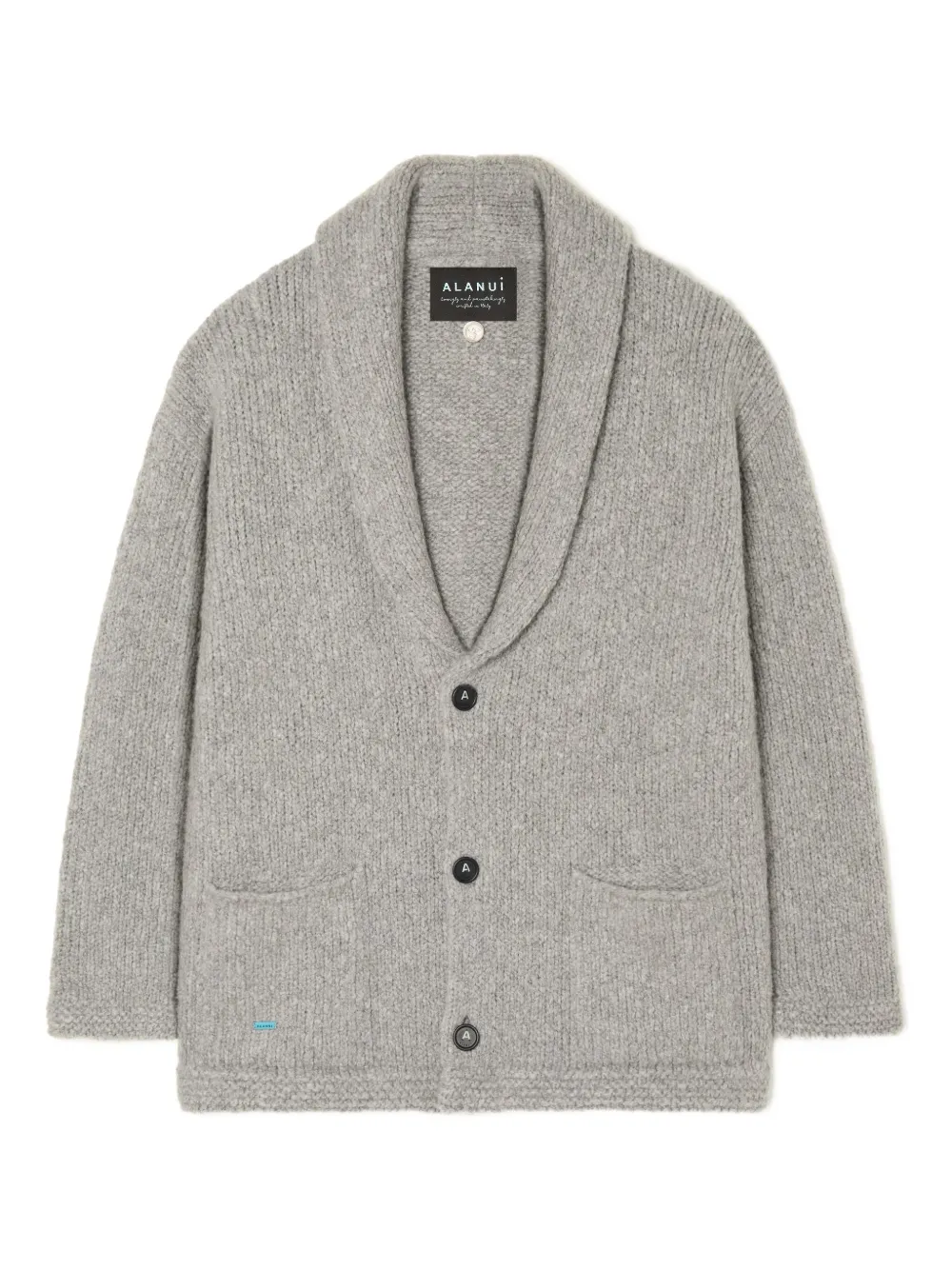 shawl-collar button cardigan