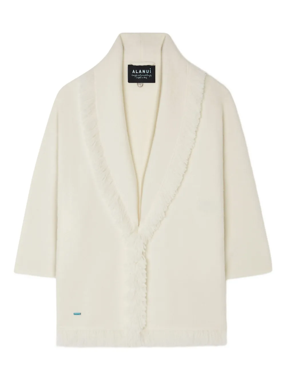 Alanui Finest fringed shawl-collar cardigan Wit