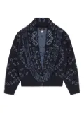 Alanui bandana-jacquard fringed cardigan - Blue