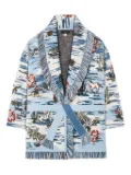 Alanui Tex-Hawaii Roundtrip fringed tapestry cardigan - Blue