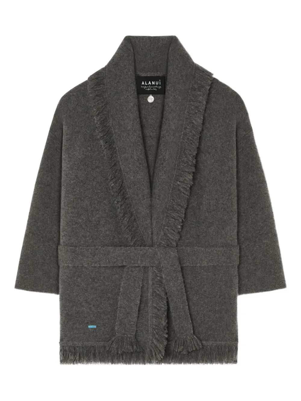 Alanui Finest fringed shawl-collar cardigan Grijs