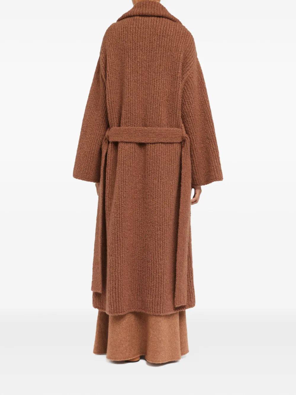 Alanui ribbed belted coat Bruin